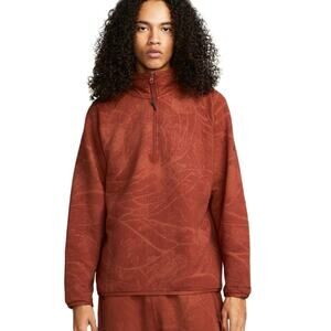 Nike Hoodie Men’s Medium  Brown Tech Pack Therma Loose Fit Zipper Pockets Hoodie